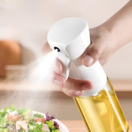 Pulverizator pentru Ulei, Otet sau Alte Lichide, Cyrax, Reincarcabil, Multifunctionale, Capacitatea 200 ml, Material Plastic, Culoare Alb