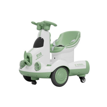 Masinuta Electrica, Cyrax, pe 4 Roti, cu Telecomanda, Lumini Led si Muzica, +2 ani, Inaltime Reglabila, Verde