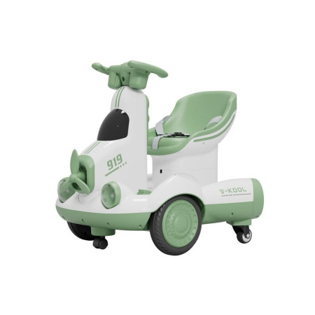 Masinuta Electrica, Cyrax, pe 4 Roti, cu Telecomanda, Lumini Led si Muzica, +2 ani, Inaltime Reglabila, Verde