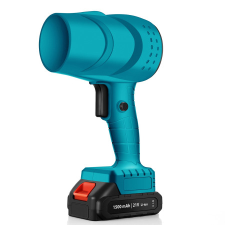 Suflanta de Aer Multifunctionala Portabila, Cyrax, Incarcare Auto, pentru Gratar, Masina, Indepartare Frunze si Praf, 1500 mAh, Viteta de Rotatie 25000 RPM, 2 Baterii de Li si Incarcator, Albastru