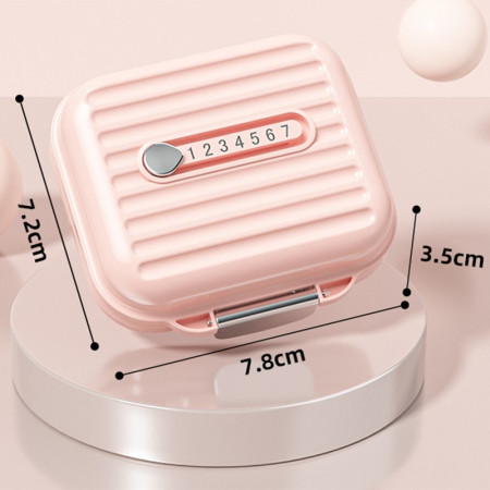 Cutie de Depozitare pentru Pastile,  Cutie de depozitare Medicamente, Cutie de depozitare Vitamine, Suplimente, pentru Fete, din Plastic cu indice zi, Roz