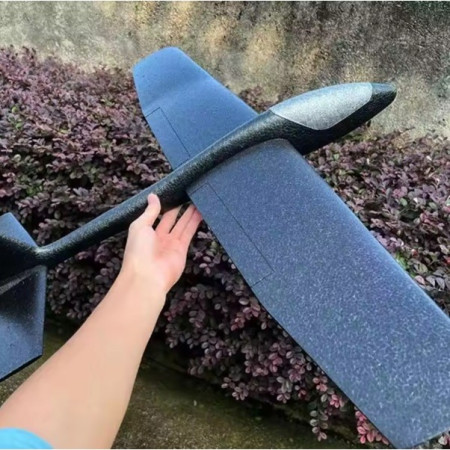 Avion Zburator, Cyrax, Tip Planor, 83 cm Lungime, +3 Ani, din Polistiren, Aruncare 10 - 30 m, Negru