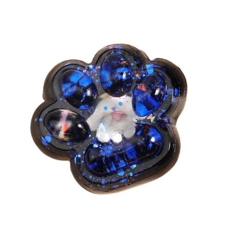 Jucarie Antistres Squishy, Cyrax, cu Revenire Lenta, Model Cat Paw, Squeeze Pinch Family, 6.5 x 6 cm, din Tpr, 4-6 Ani, Model 2 Figurine, Negru cu Insertii