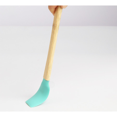 Set 5 Mini Spatule de Silicon Cyrax, pensula, Stejar, Multicolor