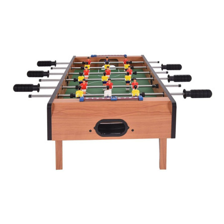 Masa de Fotbal cu Teren si 18 Jucatori Cyrax, 6 Manere, cu Tablou pentru Scor, din Metal, Lemn si ABS, 69 x 36.5 x 23 cm, cu Picioruse, pentru copii/adulti