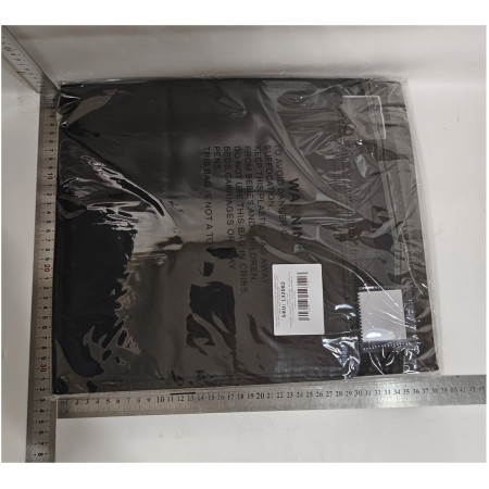 Cutie Depozitare Lenjerii de Pat,  Pliabila, Capacitate 18l, 38x33x12 cm, din Panza Oxford cu PP Incorporat, Fereastra Vizibila, Negru