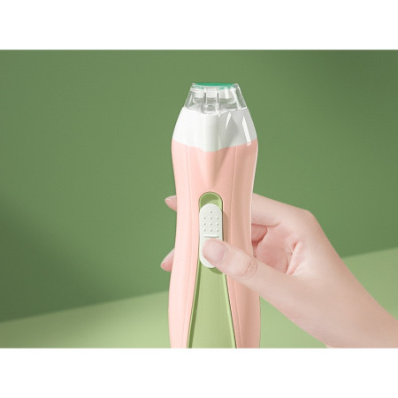 Pila Electrica, Cyrax, pentru Copii si Bebelusi, din ABS, 6 Accesorii, cu Lumina LED, 9.5 x 6 x 17 cm, Verde/Roz