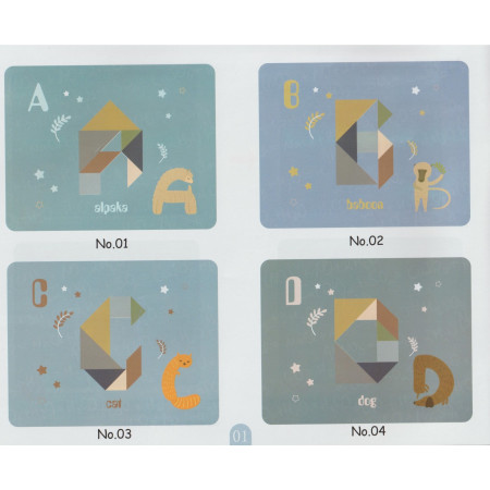 Cyrax Joc Magnetic Tangram, tabla si forme diverse magnetice, 34 de piese, pentru copii, +3 ani, multicolor