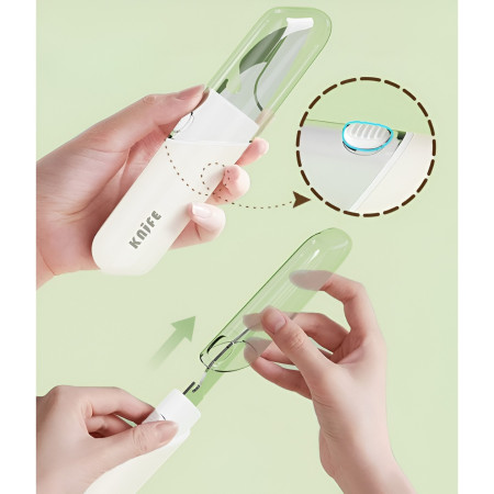 Cutit de Fructe Multifunctional, Cyrax, Razatoare, Curatator Fructe-Legume, Deschizator de Sticle, 18.1x3.8x2cm, Alb