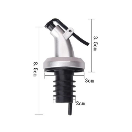 Picurator cu Dop pentru Sticla, Cyrax, Dop Dispenser pentru Ulei Sosuri, 8.5 x 3 cm, Argintiu