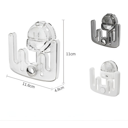 Suport pentru Incaltamintea de Casa,  fara Perforare, Montare pe Perete, Prindere Adeziva, 11.6x11x4.8cm, Gri Transparent