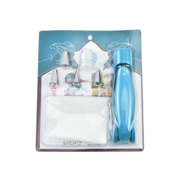 Set Accesorii Decorare Prajituri si Torturi, Cyrax, 5 Capete pentru Modele, 21.7x18.8 cm, Ustensila Manuala pentru Ornare, Albastru