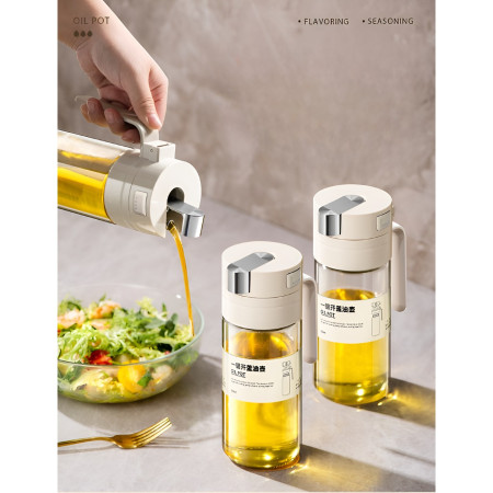 Dispenser pentru Ulei, Cyrax, Deschidere si Inchidere Automata a Rezervorul, cu Inductie Gravitationala, 550 ml, 12x7.6x20.5 cm, Alb