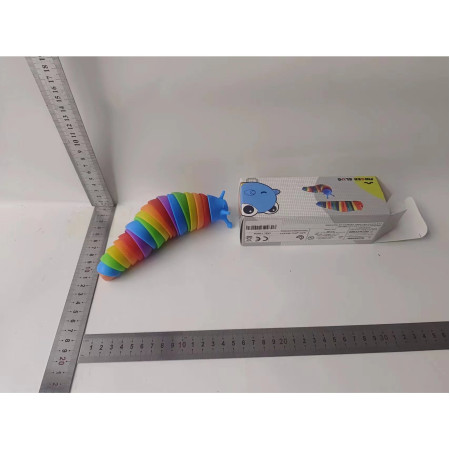 Jucarie senzoriala pentru copii, Cyrax, melc, cu articulatii si lumini, 19 cm, multicolor