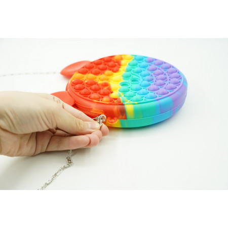 Jucarie antistres din silicon, Pop it Now and Flip It, Cyrax, Geanta, Model 1, Multicolor