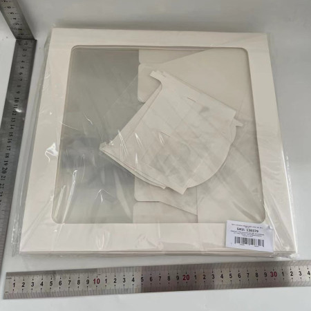 Set 5 Cutii pentru Baloane, Cyrax, Model Scris Bride, Tematica Nunta, Cuburi Decorative din Plastic, Accesorii pentru Petrecere, 30 x30 cm, Transparente Contur Alb