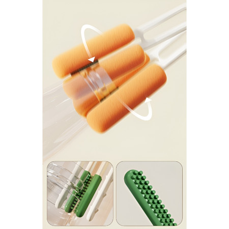 Perie de Curatat Pahare, Cani, Sticle, Cyrax, cu Maner Lung si Burete, Accesorii pentru Spalarea Paielor si Capacelor, usor de Agatat, 27.5x11.4x6cm, Alb