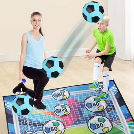 Set de Fotbal Cyrax, Joc Recreativ pentru Copii, Minge cu Scai, Poarta din Material Textil, 150 x 100 cm, Multicolor