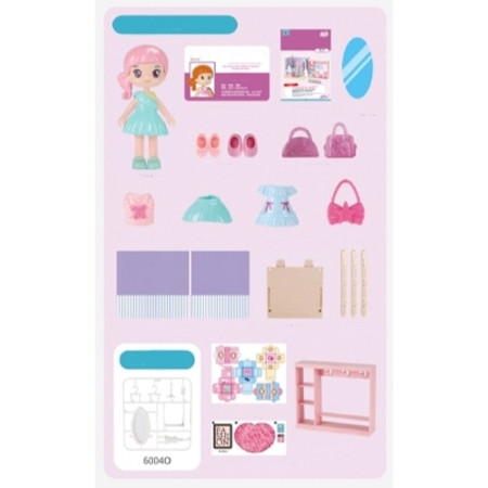 Set garderoba cu tinute, Cyrax, casa de papusi cu haine si accesorii