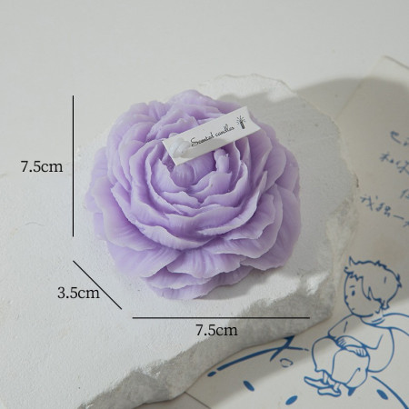 Lumanare Parfumata,  Model Trandafir, Ardere 10h, 70 g, 7.5 x 3.5 cm, Parfum de Lavanda, Mov