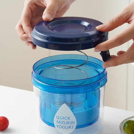 Kit Presa Pentru Branza, Cyrax, Filtru de Iaurt, Strecuratoare de Iaurt Grecesc, Filtru de Lapte, 15x14x15 cm, Albastru