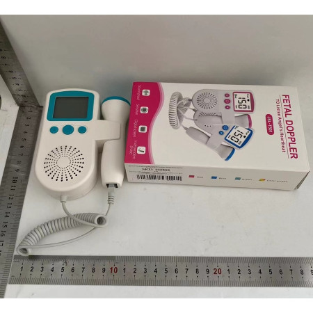 Monitor Fetal Doppler, Cyrax, Monitorizare Sarcina, Ritm Cardiac, Ecran LCD 4.5 cm, 2 x Baterii AA (neincluse), Portabil, din ABS, 12.8 x 9.6 x 3 cm, Utilizare de la 9 Saptamani, Verde