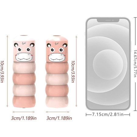 Jucarie Pentru Copii, Cyrax, Hipopotam Indestructibil, 6 Piese Demontabile, +3 Ani, Roz