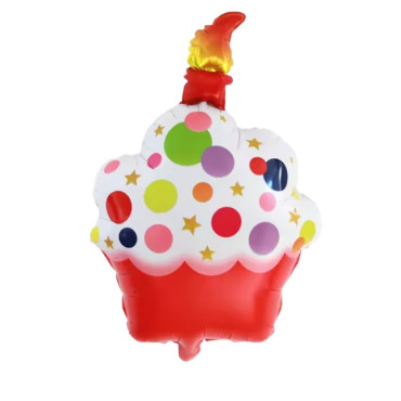 Balon din Folie Metalizata, Cyrax, Figurine Dulciuri, Model 2, Tematica Prajitura Aniversara, 68x44 cm, Ambalaj Individual, Pai Inclus, Umflare cu Aer sau Heliu, Multicolor