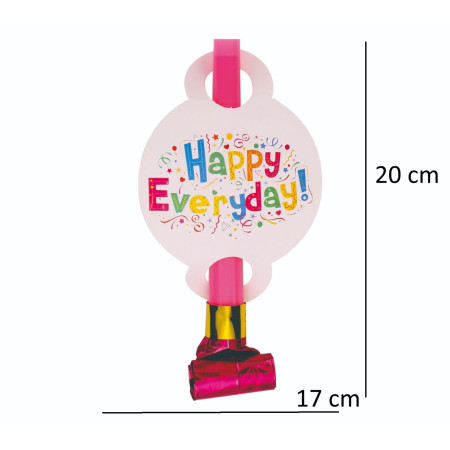 Set 6 Suflatori Happy Everyday, Cyrax, pentru Petrecere, 20 x 17 cm, Multicolor