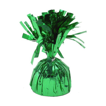 Greutate pentru Baloane cu Heliu, Cyrax, din Folie cu Franjuri, 170g, 13 x 5 x 3 cm, Verde