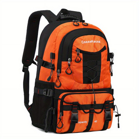 Rucsac Multifunctional de Alpinism,  Capacitate 36-55 L, de Calatorie, Impermeabil, Slot USB Incarcare Telefon, Bretele Reglabile, 52 x 34 x 19 cm, Portocaliu