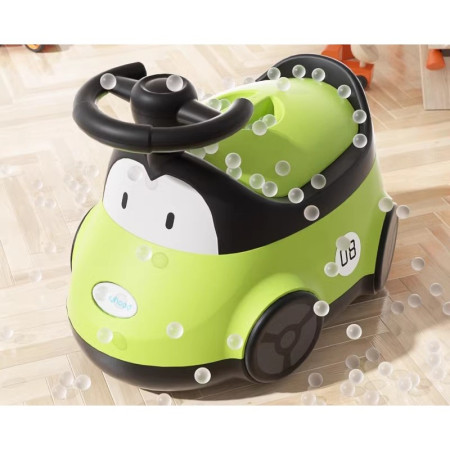 Olita pentru Copii, Cyrax, +1an, Portabila, Design Masinuta cu Capac, Model Prietenos, Non-Toxic, Compartiment Detasabil, Usor de Curatat, Verde