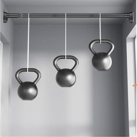 Bara Telescopica Multifunctionala,  din Otel Inoxidabil si ABS, Utilizare Universala, Extensie 220 - 240 cm, Fara Perforare Perete, Gri