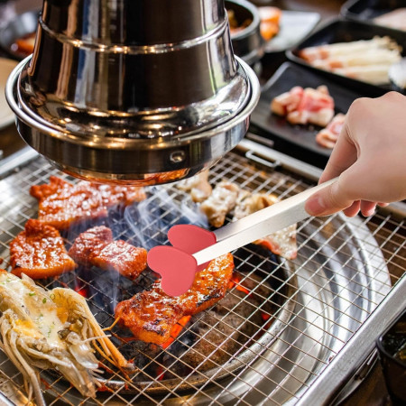 Cleste Creativ pentru Mancare, Cyrax, Model Inimioare din Silicon, 14.5x3 cm, Rezistent la Temperaturi Inalte si Coroziune, Rosu