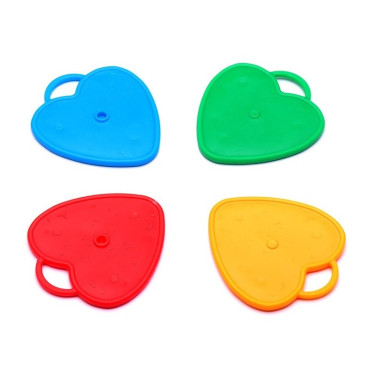 Set 4 Greutati pentru Baloanele cu Heliu, Cyrax, 60 grame, 15 grame fiecare, Plastic, Forma Inima, Multicolor