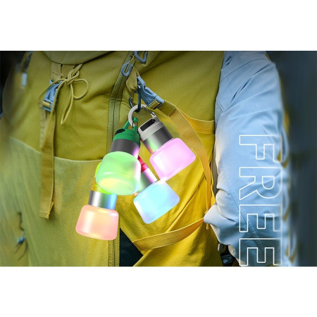 Lampa Portabila,  de Voiaj/Camping, Incarcare USB, IPX5, LED RGB, din ABS, 300 mAh, 10 x 5.5 x 5.5 cm, Rosu