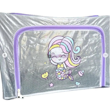 Cutie de Depozitare,  pentru Camera Copiilor, 100L, din PVC, Model Sirena, 60 x 42 x 40 cm, Transparent
