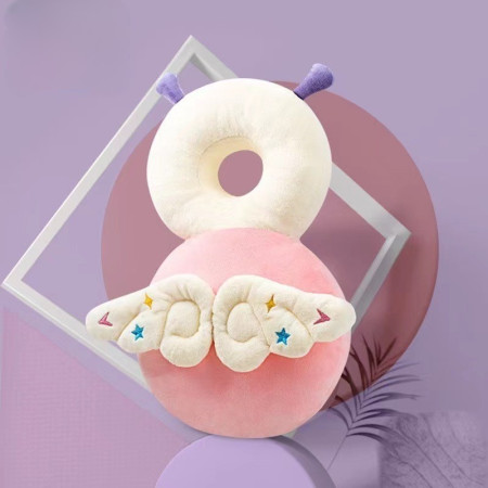 Perna tip Rucsac pentru Protectia Capului,  Tetiera tip Insecta, pentru Bebelusi, 33x6x19 cm, 180 g, Roz