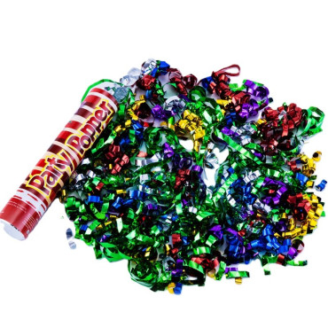 Tub de Confetii, Cyrax, Party Popper, 20x5 cm, Confetii Panglici din Plastic, Multicolor