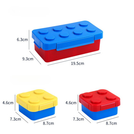 Set caserole pentru pranz interactive, Cyrax, cuburi de construit, plastic, multicolor