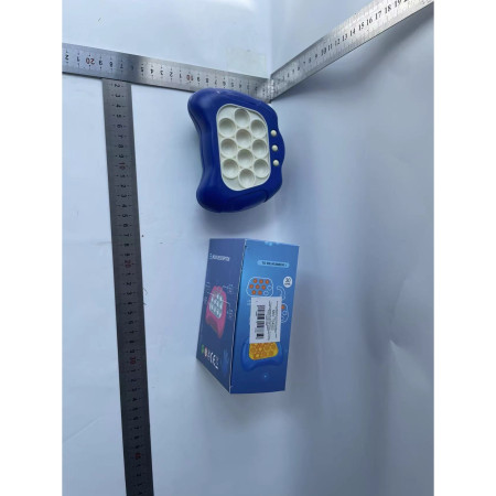 Joc Pop It, Cyrax, consola, joc interactiv, antistres, cu baterii, Abs si silicon, Albastru, 12 x 10 x 5.8 cm