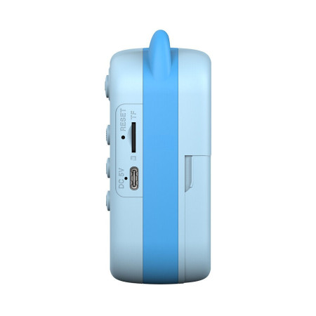 Set Camera Instantanee pentru Copii, Cyrax, Ecran HD 2.4'', 24MP, 720P Video, 1200 mAh, cu Functie de Printare Alb-Negru, cablu USB-C, Bluetooth, Compatibil iOS/Android, Imprimare APP, Model Kitty, Albastru