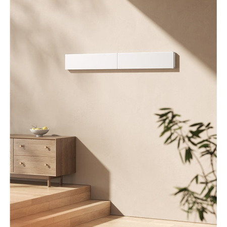 Suport Haine,  Depozitare si Uscare Rufe, din Aluminiu, Pliabil, Impermeabil, Montare prin Perforare, 100 cm, Alb