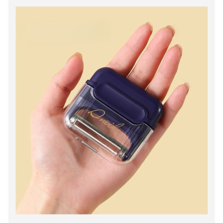 Decojitor/Curatator manual de legume si fructe, Cyrax, portabil, cu magnet, doua lame, Inox, Mov, 6.7x6x1.6 cm