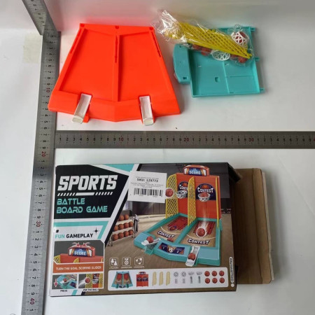 Joc de Masa Mini Baschet Interactiv pentru Copii, Cyrax, pentru 2 Jucatori, 6 Mingi Incluse, 22x16.5x18.2 cm, Multicolor