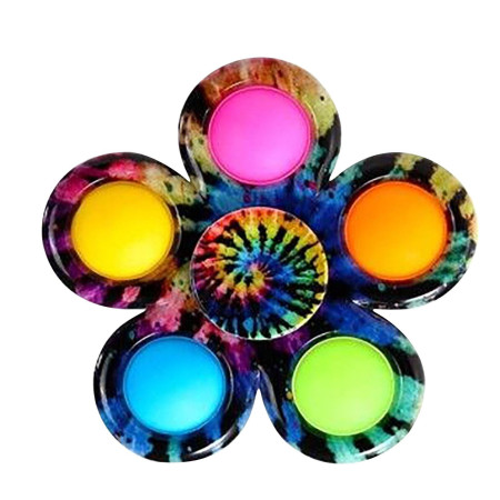 Cyrax Jucarie antistres simple dimple fidget toy spinner cu 5 buline, Multicolor Rainbow