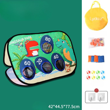 Joc pentru Copii, Cyrax, Aruncarea Sacilor cu Nisip, Sageti, 8 Mingi, 4 Saci, Geanta Portabila, Interactiv, Model Dinozauri, 77.5x44.5x42 cm, Multicolor