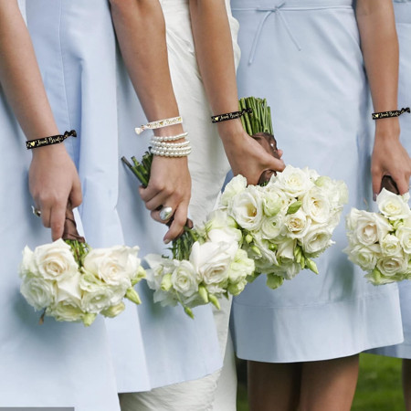 Set 11 Bratari, Cyrax, pentru Petrecerea Burlacitelor, din Panza, Marime Universala, Alb/Negru