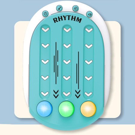 Jucarie Interactiva, Cyrax, Tip Jocuri Ritmice, +3 Ani, din ABS, 8 Niveluri de Joc, 9.5 x 2.5 x 13.6 cm, Albastru