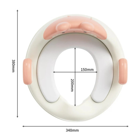 Capac WC cu Reductie, Cyrax, pentru Copii, cu Manere, Model Ursulet, Plastic Durabil, Roz